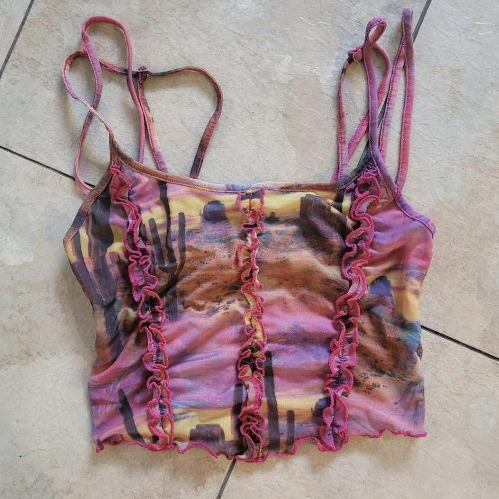 Urban Outfitters Desert Scene Strappy Crop Top